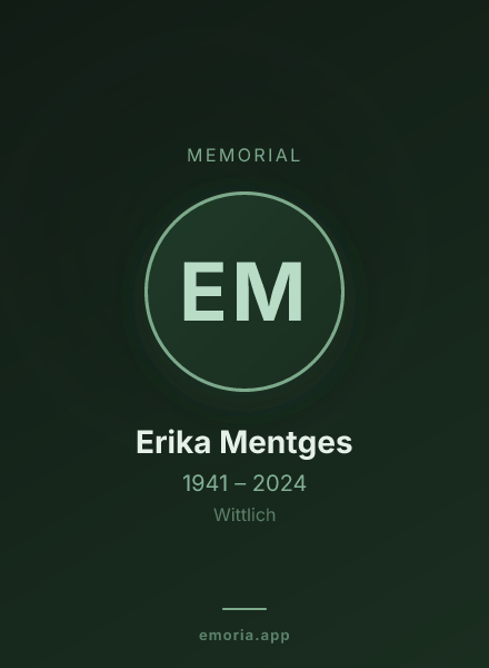 Memorial portrait of Erika Mentges