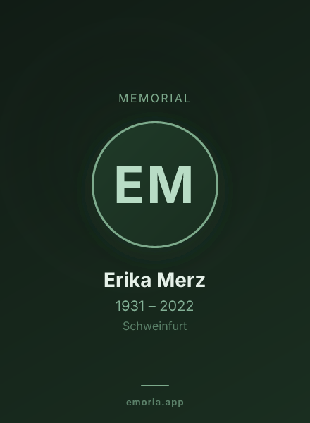Memorial portrait of Erika Merz