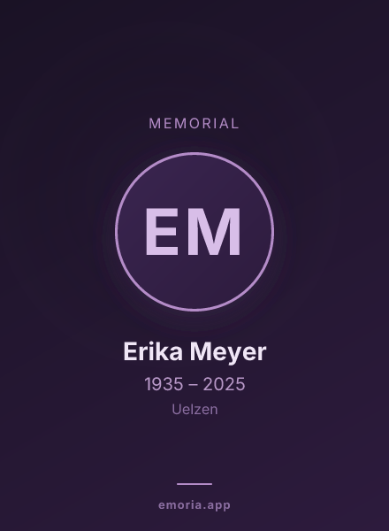 Memorial portrait of Erika Meyer