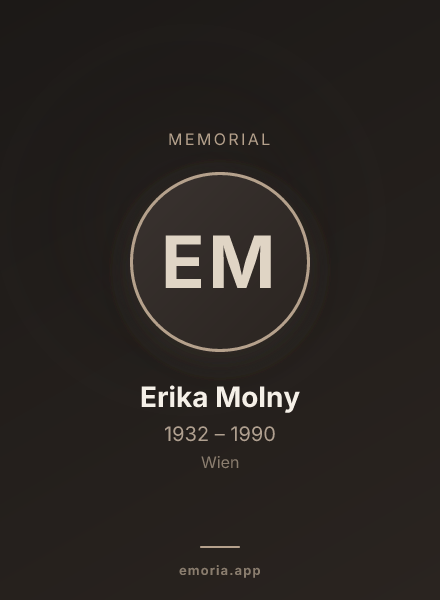 Memorial portrait of Erika Molny