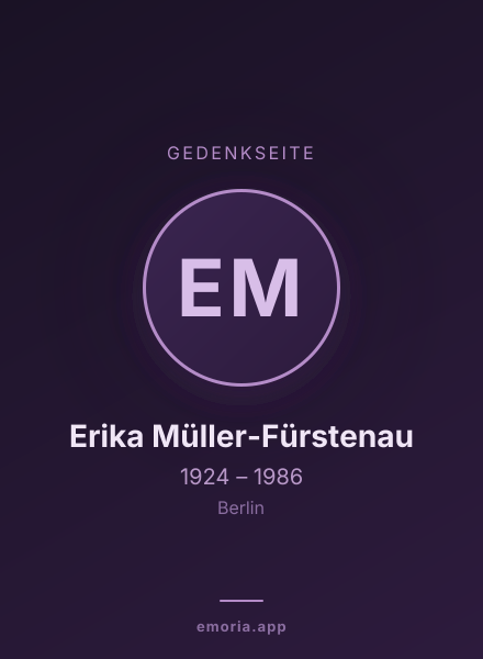 Gedenkportrait von Erika Müller-Fürstenau