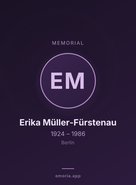 Memorial portrait of Erika Müller-Fürstenau