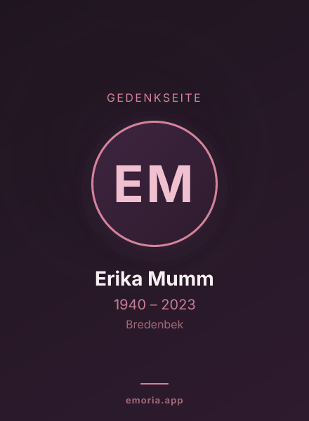 Gedenkportrait von Erika Mumm
