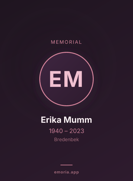 Memorial portrait of Erika Mumm