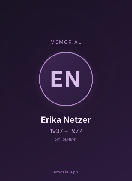 Memorial portrait of Erika Netzer