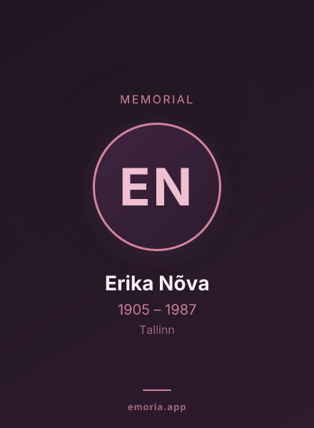 Memorial portrait of Erika Nõva