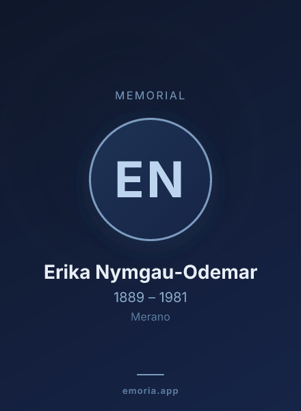 Memorial portrait of Erika Nymgau-Odemar