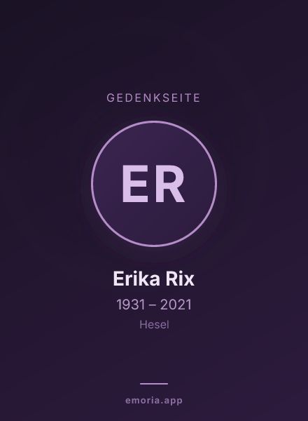Gedenkportrait von Erika Rix
