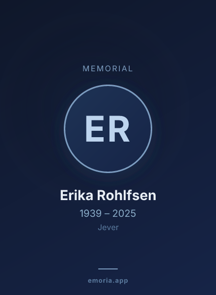 Memorial portrait of Erika Rohlfsen