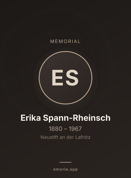 Memorial portrait of Erika Spann-Rheinsch
