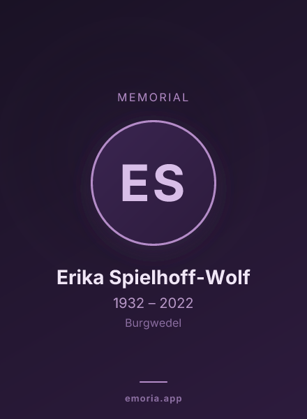 Memorial portrait of Erika Spielhoff-Wolf
