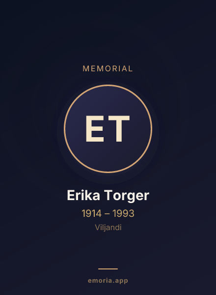 Memorial portrait of Erika Torger