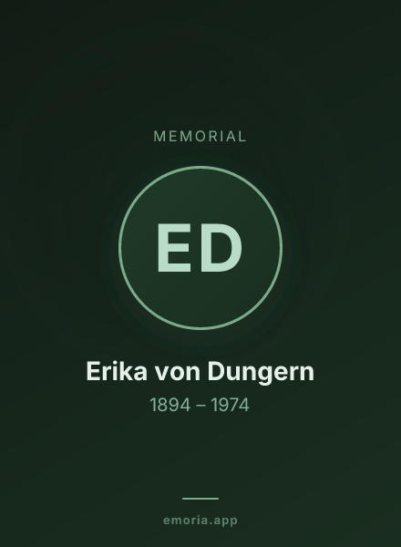 Memorial portrait of Erika von Dungern