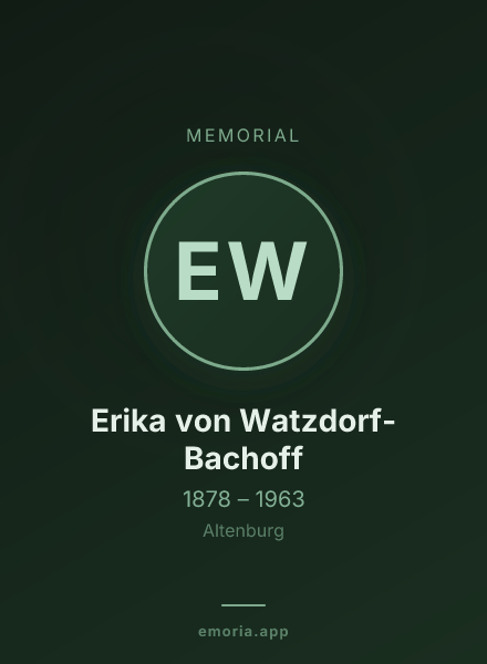 Memorial portrait of Erika von Watzdorf-Bachoff