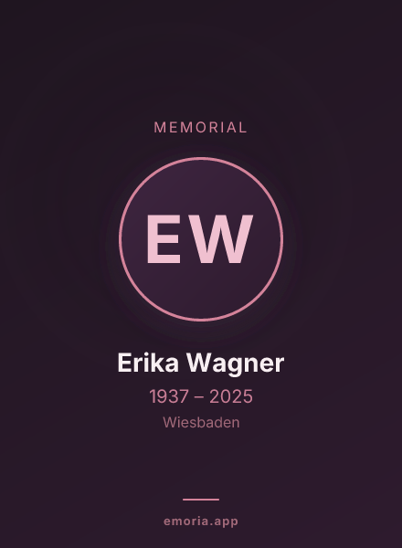 Memorial portrait of Erika Wagner