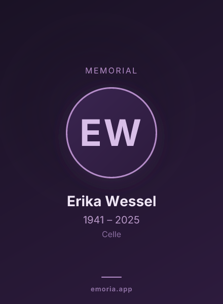 Memorial portrait of Erika Wessel