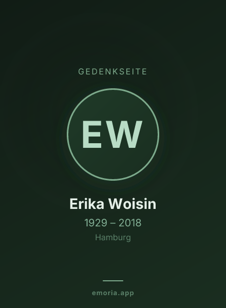 Gedenkportrait von Erika Woisin