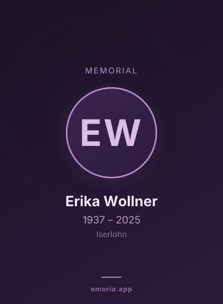 Memorial portrait of Erika Wollner
