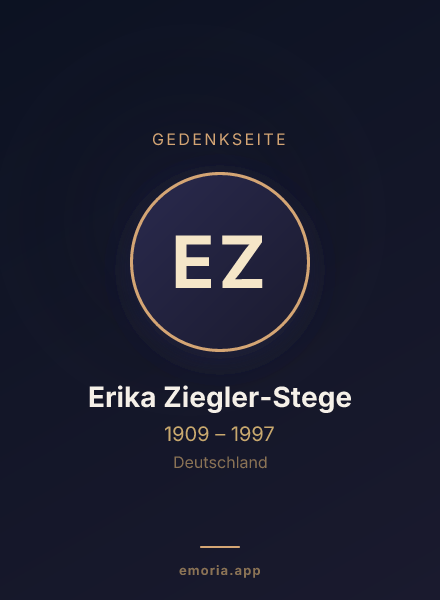 Gedenkportrait von Erika Ziegler-Stege