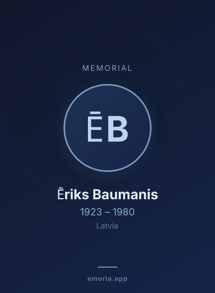 Memorial portrait of Ēriks Baumanis
