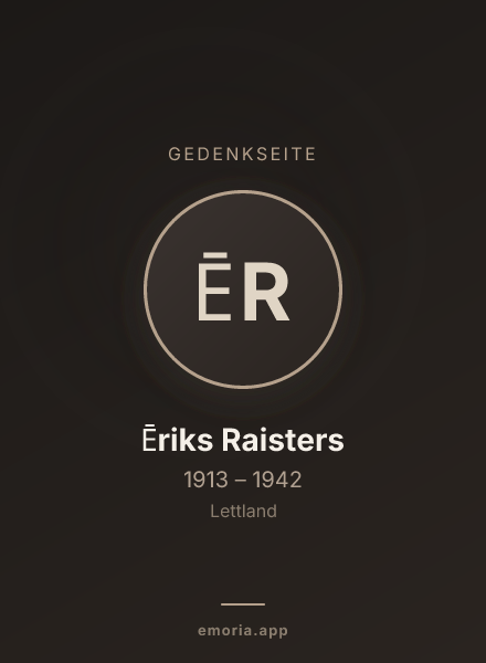 Gedenkportrait von Ēriks Raisters