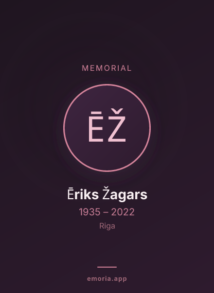 Memorial portrait of Ēriks Žagars