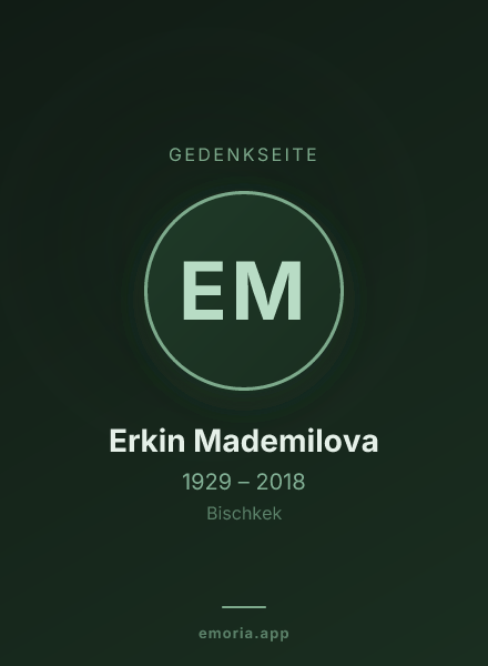 Gedenkportrait von Erkin Mademilova