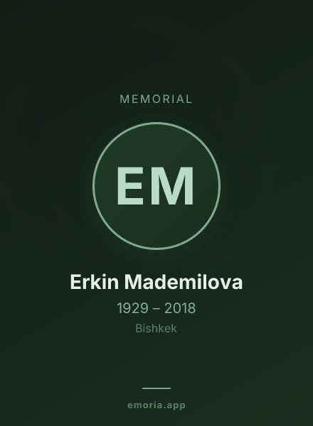 Memorial portrait of Erkin Mademilova