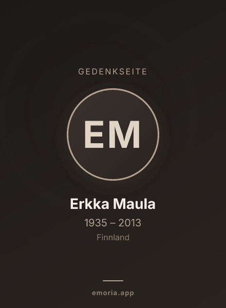 Gedenkportrait von Erkka Maula