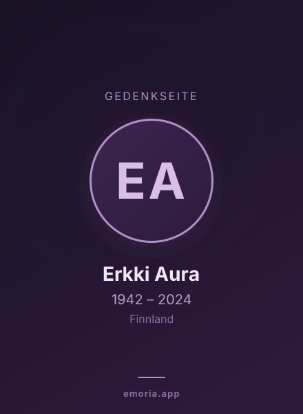 Gedenkportrait von Erkki Aura
