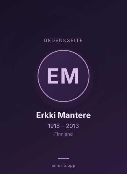 Gedenkportrait von Erkki Mantere