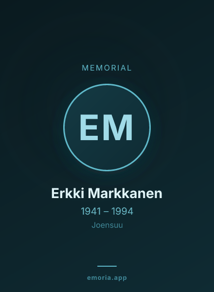 Memorial portrait of Erkki Markkanen