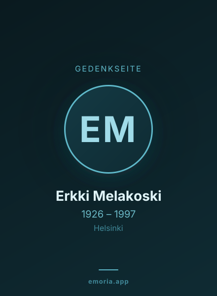 Gedenkportrait von Erkki Melakoski