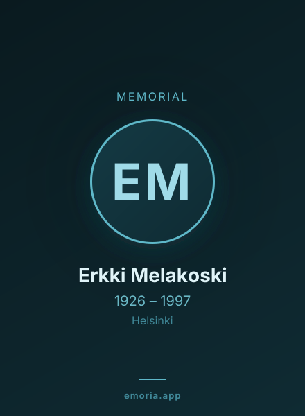 Memorial portrait of Erkki Melakoski