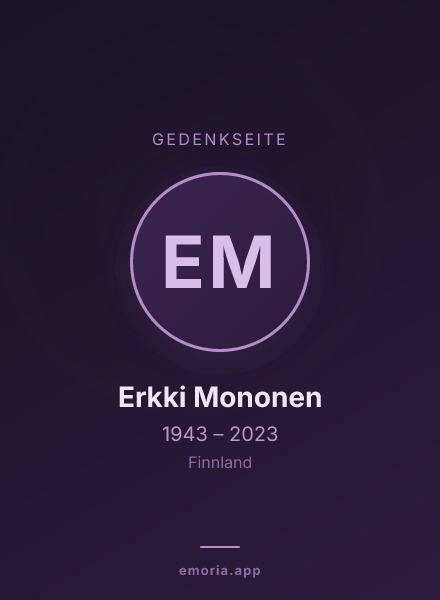Gedenkportrait von Erkki Mononen