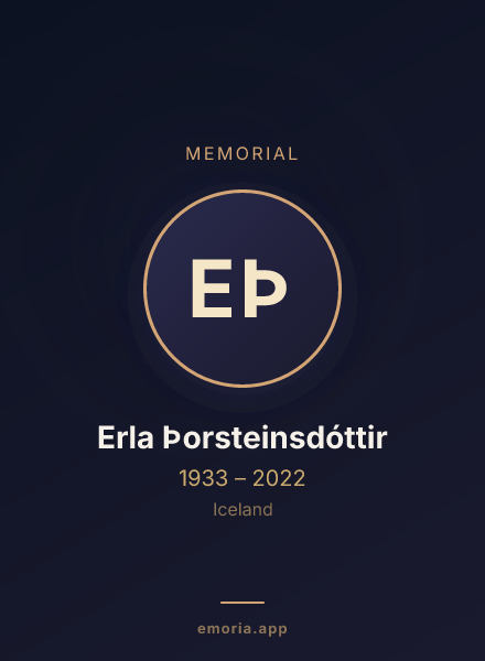 Memorial portrait of Erla Þorsteinsdóttir