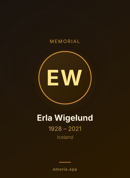 Memorial portrait of Erla Wigelund