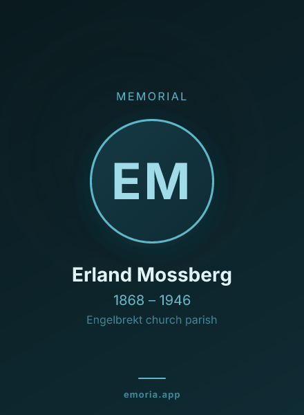 Memorial portrait of Erland Mossberg