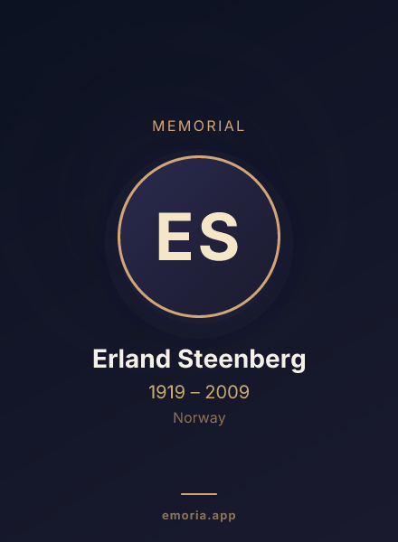 Memorial portrait of Erland Steenberg