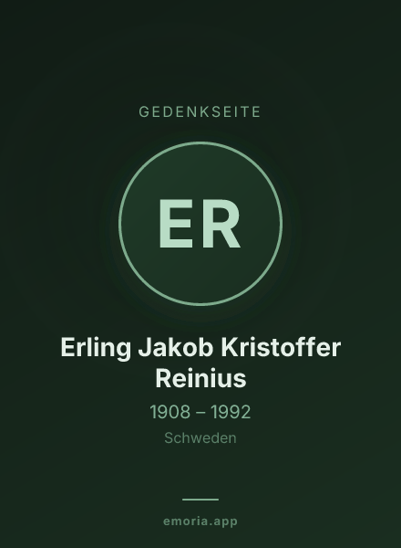 Gedenkportrait von Erling Jakob Kristoffer Reinius