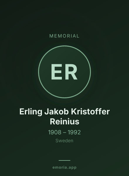 Memorial portrait of Erling Jakob Kristoffer Reinius