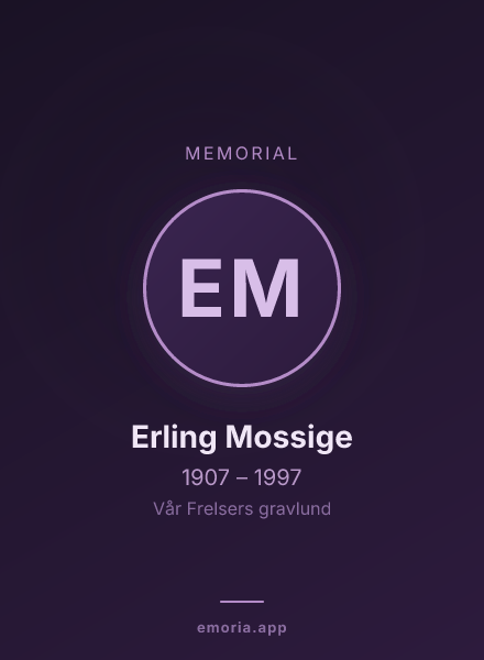 Memorial portrait of Erling Mossige