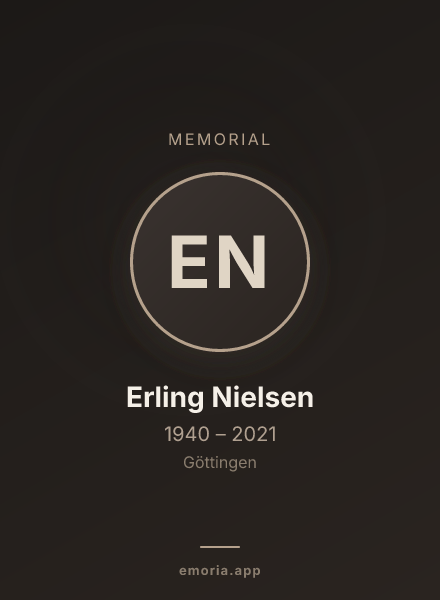 Memorial portrait of Erling Nielsen