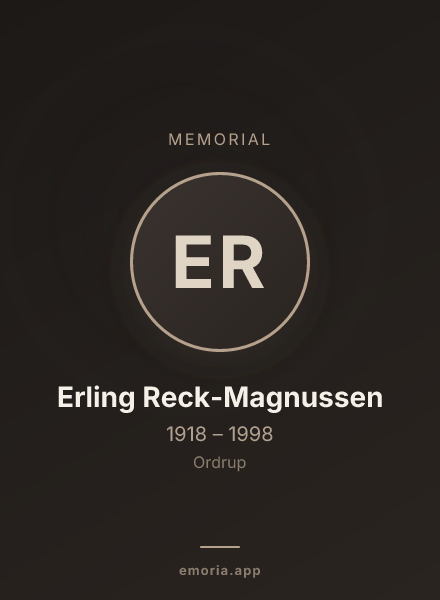 Memorial portrait of Erling Reck-Magnussen