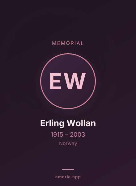 Memorial portrait of Erling Wollan
