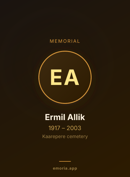 Memorial portrait of Ermil Allik