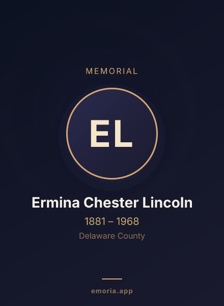 Memorial portrait of Ermina Chester Lincoln