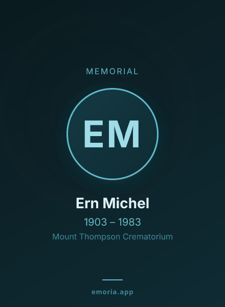 Memorial portrait of Ern Michel