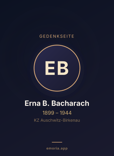 Gedenkportrait von Erna B. Bacharach