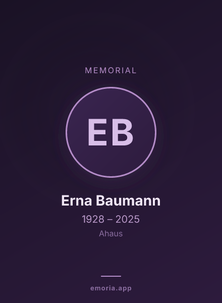 Memorial portrait of Erna Baumann